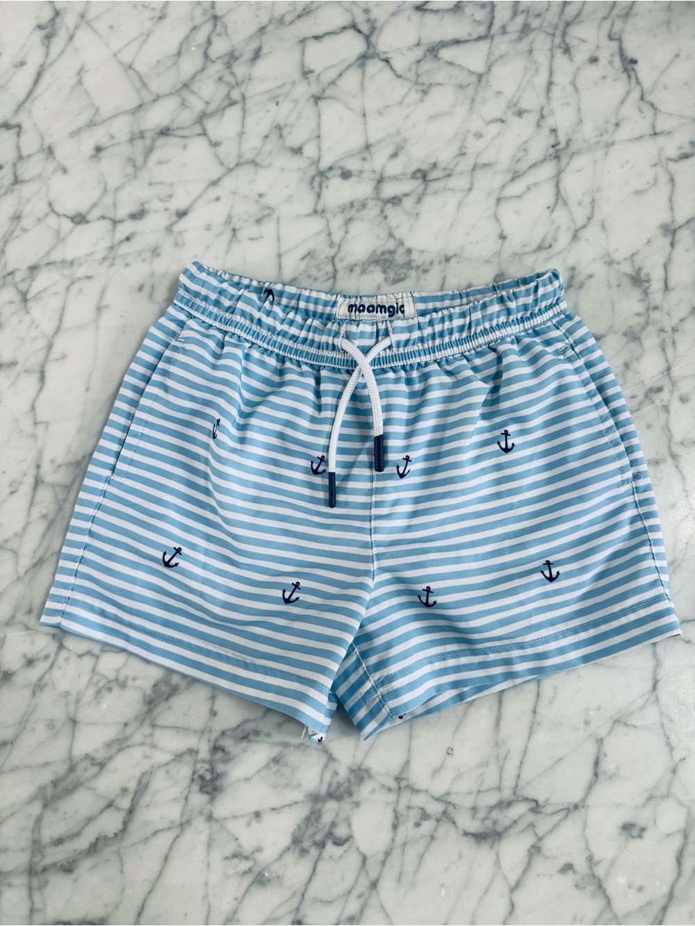 Maamgic Boys 4T Swim Short Lined Quick Dry Stripe Nautical